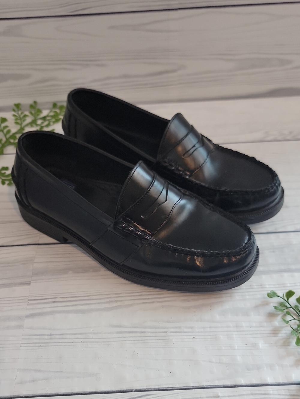 Nunn Bush Classic Black Leather Penny Loafers for Men Size 9W